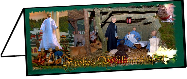Klappkarte "Weihnachtskrippe Theley