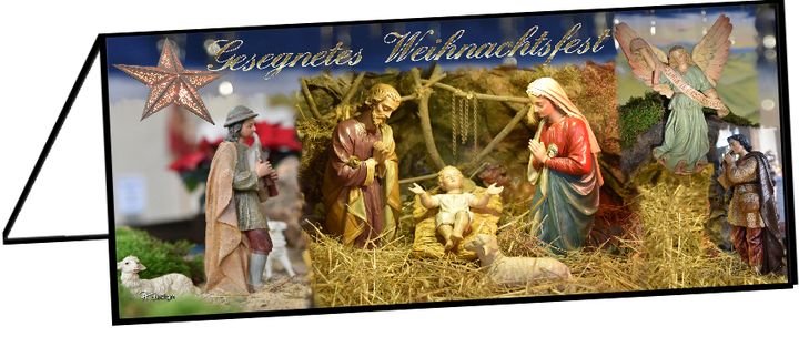 Klappkarte "Weihnachtskrippe Scheuern